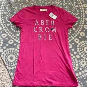 Pink Abercrombie & Fitch T shirt; new with tags xs